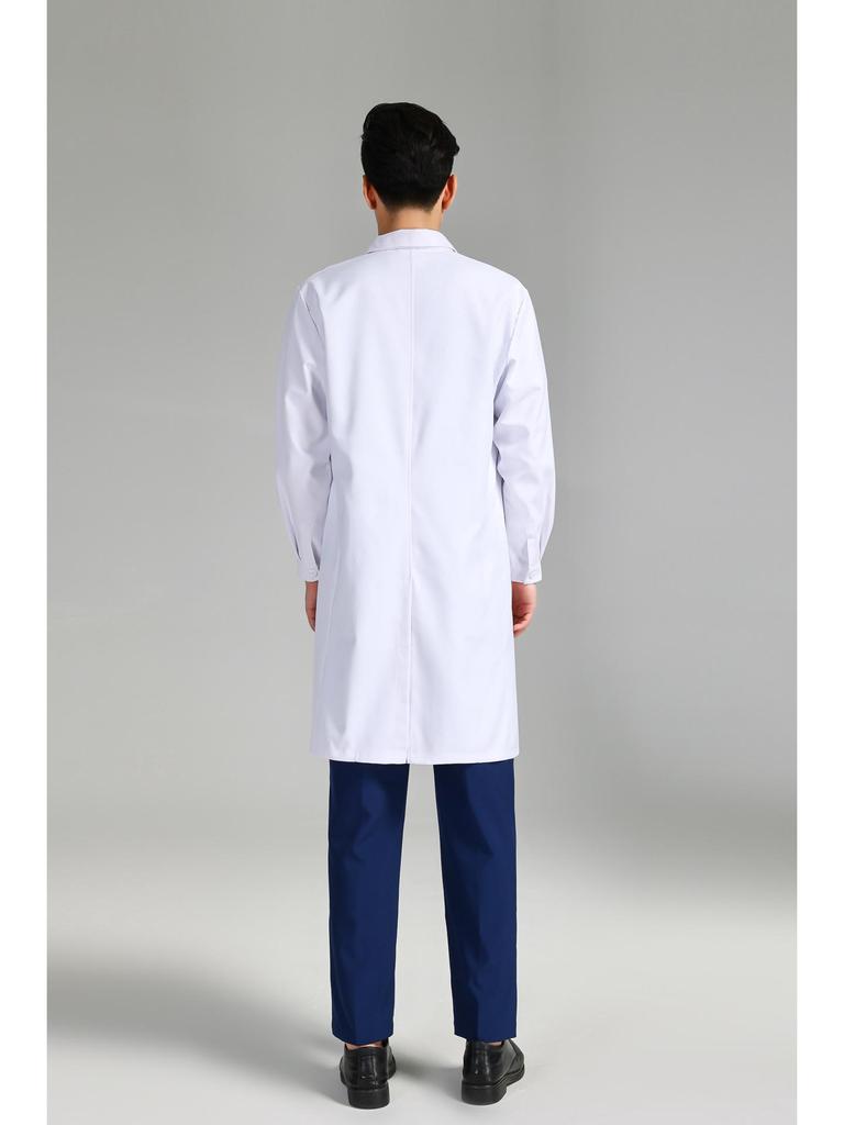 Men's Long/Short Sleeve White Lab Coat for Doctors and Dentists
