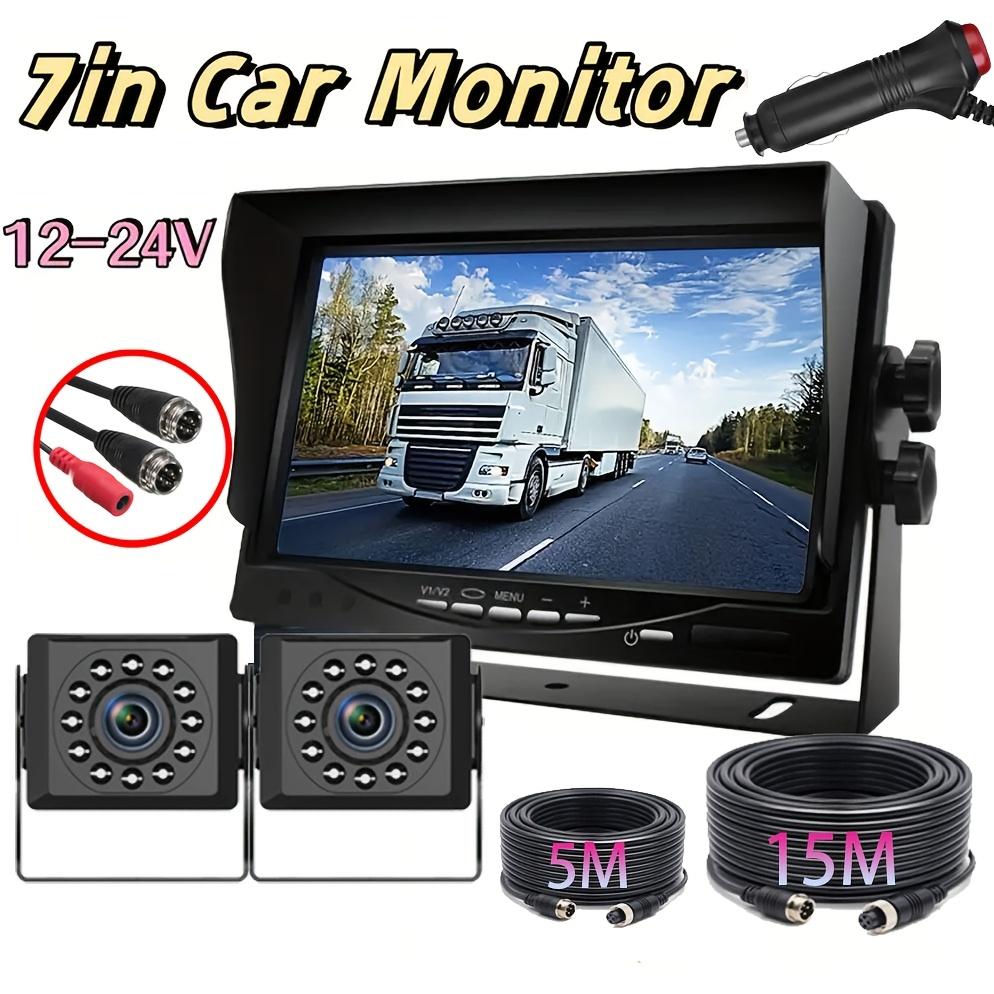 

Upgraded Dual RV Backup System: 7 Monitor HD Rear View Camera Wired Kit IR Crystal Night Vision for Truck Trailer чёрный