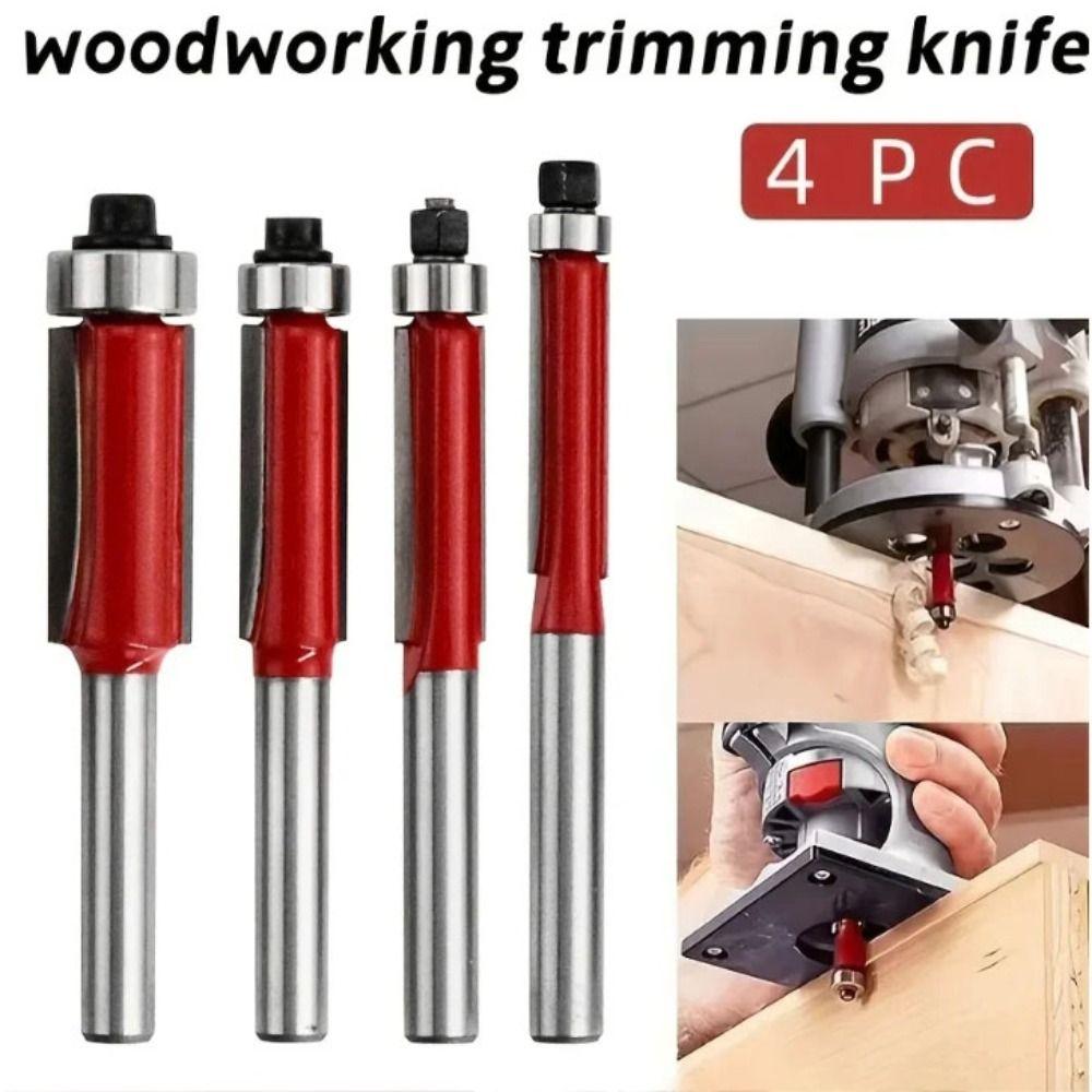 With Bearing Shank Milling Cutter 6mm Shank Carving Cutter Carbide Router Bit  Trimming