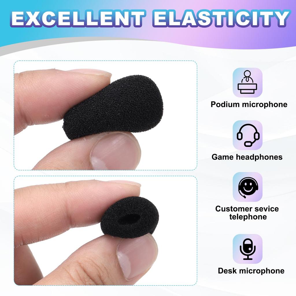 uxcell Mini Foam Microphone High Microphone Foam Cover for and Conferences 10-Pack Windscreens, 15x20mm, Density, Black, Cover, Streaming, Stage,