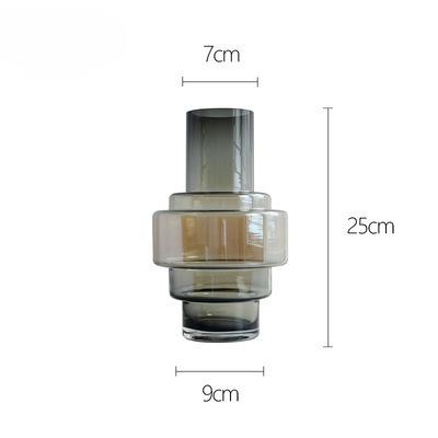 Gradient Color Ornaments Geometric Creative Vases Minimalist Home Decor Living Room Decoration Flower Arrangement Glass Vases