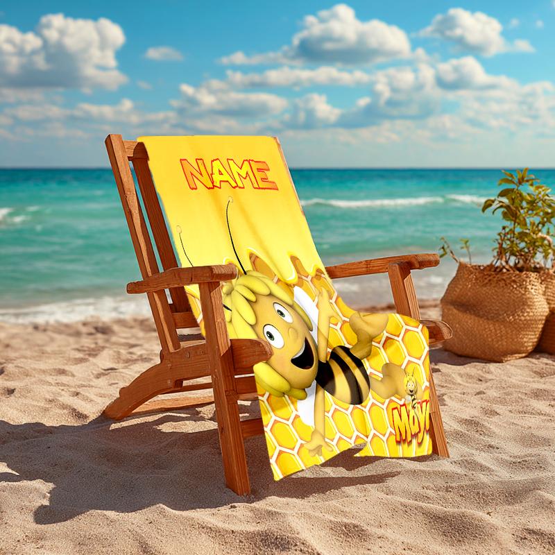 Personalized Customized Proof Beach Towel with Maya the Bee Pattern - Soft, Absorbent,quick-drying,perfect Swimming,camping&bathing