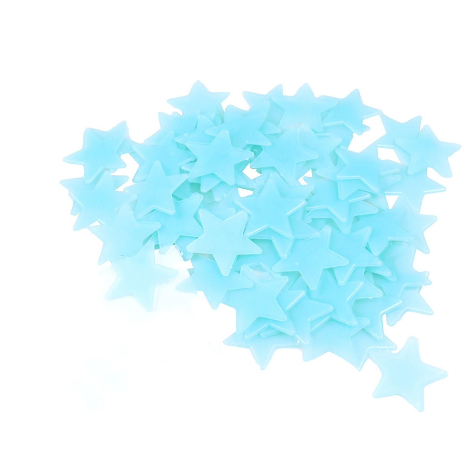 

Glow In The Dark 3D Stars Wall Stickers 100Pcs Luminous Fluorescent Wall Sticker For Kids Baby Room Bedroom Ceiling Home Decor синий
