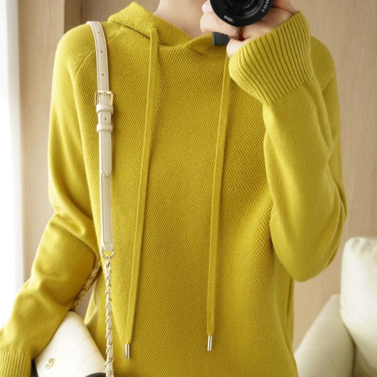 Hooded Knitted Hoodie Women's Autumn and Winter Pullover Casual Loose Sweater Versatile Knitted Sweater