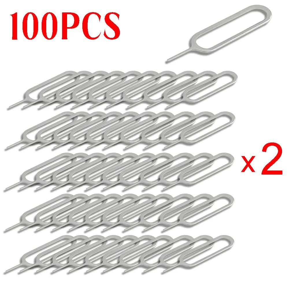 30-100pcs Universal Sim Card Tray Removal Eject Pin Tool Stainless Steel Needle Opener Ejector for IPhone/Samsung/Xiaomi/Huawei