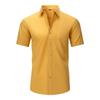 Men 4-Way Stretch Long Sleeve Open Front Shirt, Wrinkle Resistant Thin Business Casual Dress Shirt for Amazon Cross-border