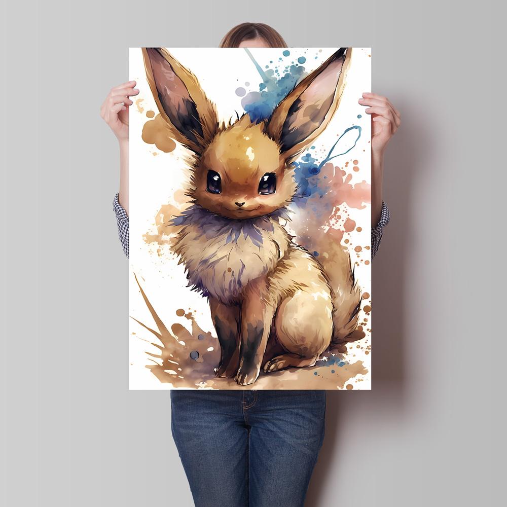 Watercolor Pokemon Decorative Paintings - Pikachu  Eevee Squirtle  Charmander  Bulbasaur Anime Art for Home Wall Decor