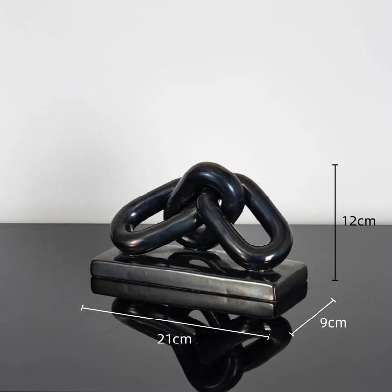 Keramisk Hantverksskulptur Guldring Dekor Figurer Heminredningstillbehör Guldkedja Skelettlås Keramikfigurer