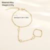 Vintage Gold Color Double Layered Necklace Bracelet for Women Simple Crystal Zircon Long Tassel Beads Chain Choker Jewelry Set