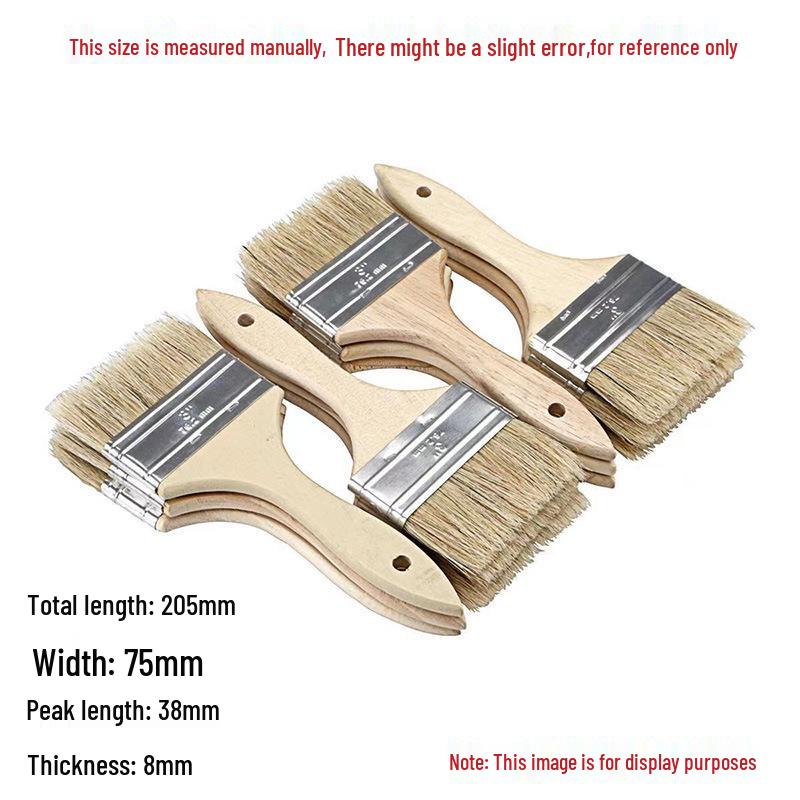 Wooden Handle Hog Bristle Multi-Purpose Brush - Paint, BBQ, Tool, Dusting, Hog Hair