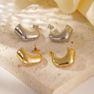 Simple Micro-diamond-set Geometric Literary Retro Zircon Irregular Niche Women's Earrings