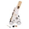 KiddyMoon Wooden Baby Walker Interactive Educational Toy for Children Push-along Toy for Babies Wk-001, Black - White