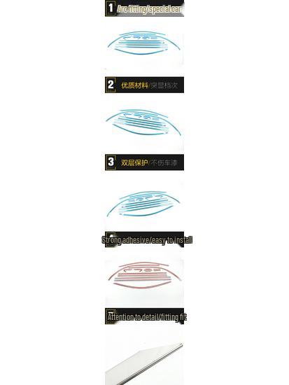 Anti-Scratch Stainless Steel Trim for 15 F3 Window - Decorative Bright Strip Sticker