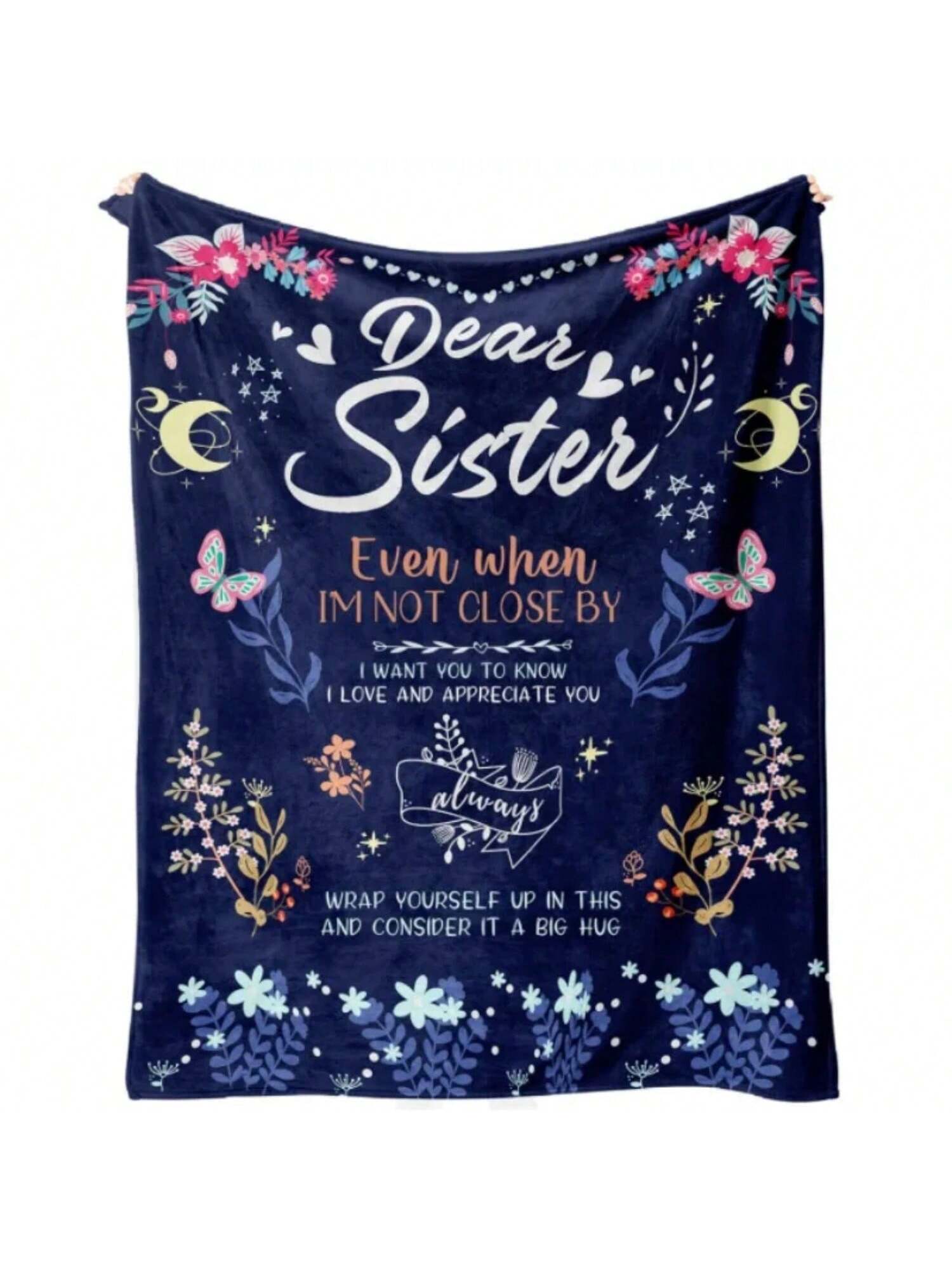 Плед для сестры, Подарок сестре от сестры или брата, Подарок сестре, С Днем Рождения, сестра, Плед для сестры 75X95CM серый