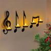 M-Modern-4Pc Music Note Candle Holder Black Music Note Wall Sconce Vintage Art Musical Note Style Candle Holders Iron Easy Insta