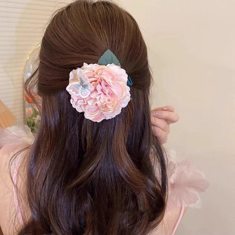 

Cloth Butterfly Hairpin Duckbill Clip Hair Barrettes Fashion Flower Hairpin Girls