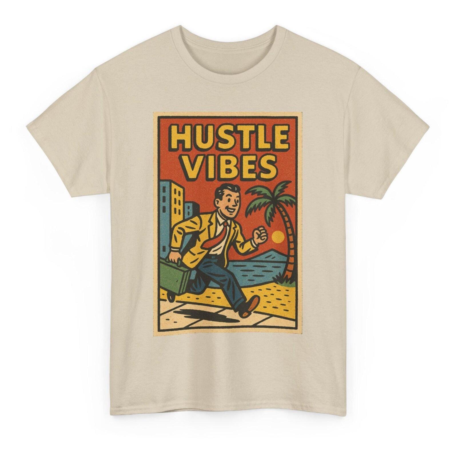 Hustle Vibes T-Shirt: Retro Comic Style Motivational Tee 3XL