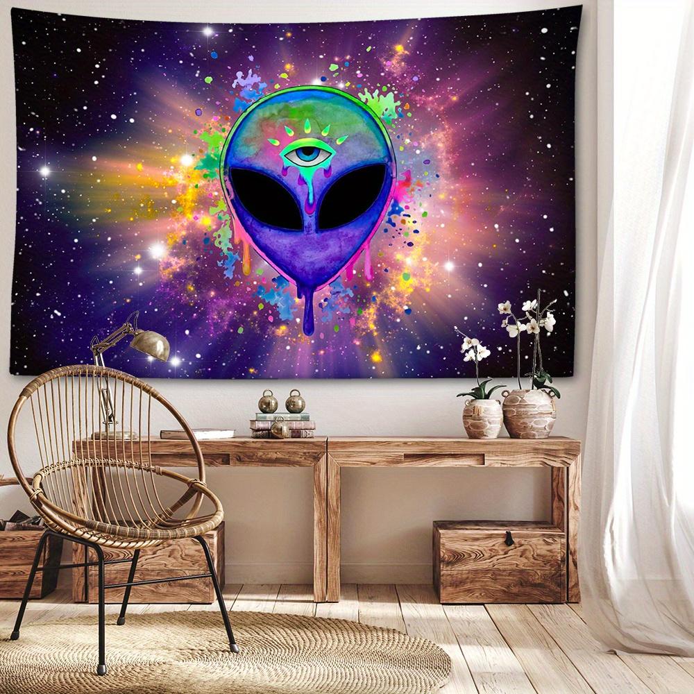 1pc Alien Purple Style Graphic Tapestry - Animal Theme Polyester Woven Wall Hanging for Bedroom, Living Room Decor - No Electricity Needed, Portrait O