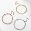 Copper inlaid zirconium electroplating color-preserving chain bracelet women, exquisite fashion cold wind summer jewelry treatment