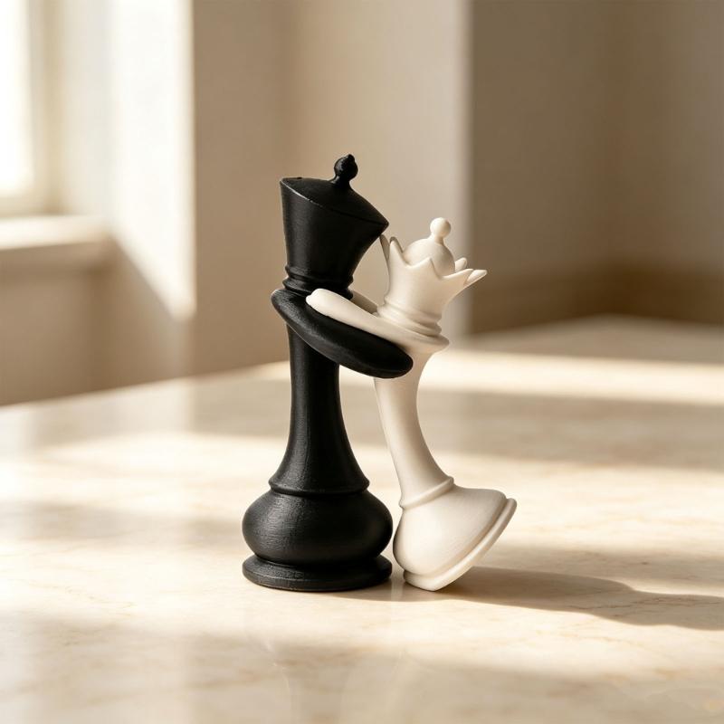 Couple Display Figurine with King and Queen Form for Desk Shelf Entryway Bedroom and Living Room Accent Placement Indoors Daily Use