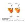 1 Pair Women Earrings Orange Juice Design Drop Earrings Summer Bear Festival Wine Glass Charm Hook Earrings Jewelry Gift