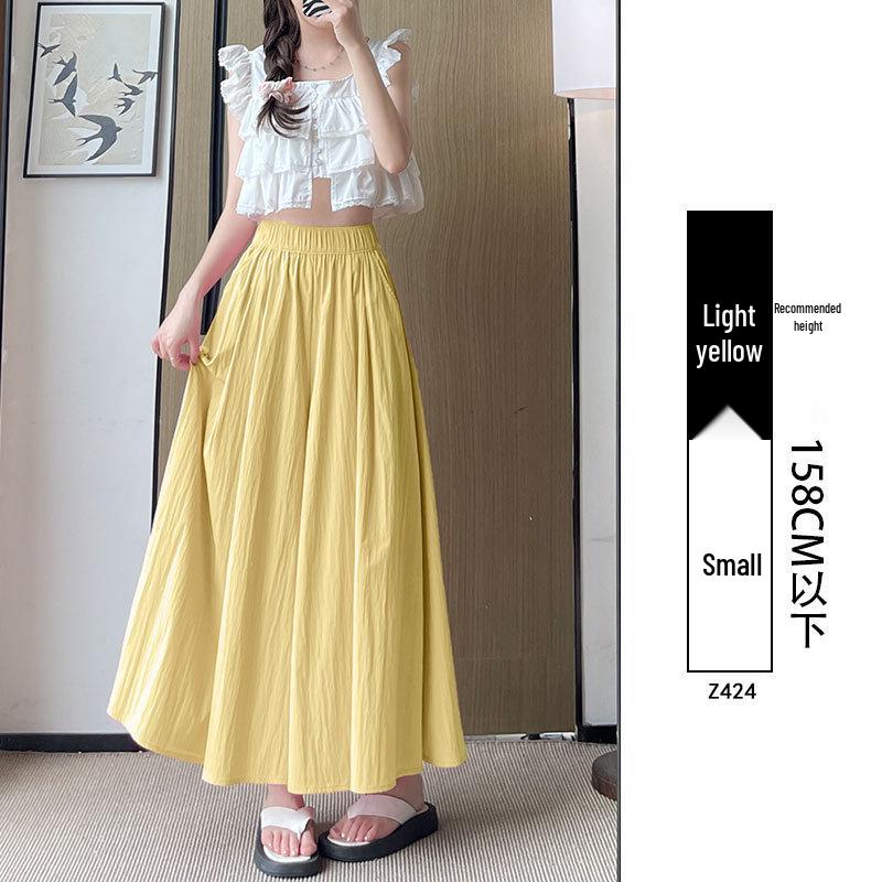 Yamamoto Women's High Waist A-Line Midi Culottes - Summer 2025 Ice Silk Casual Wide Leg Pants