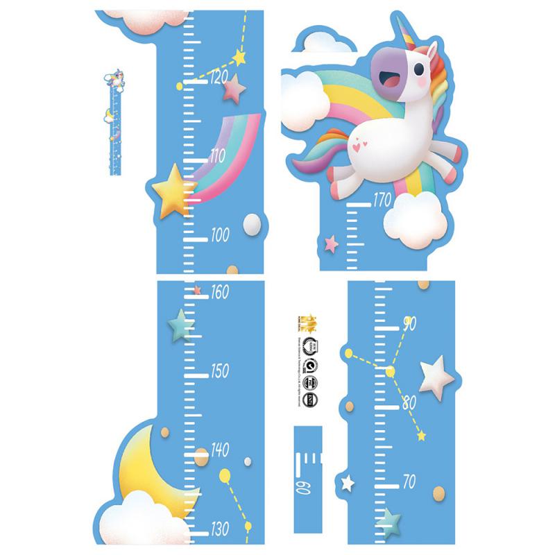 Cartoon Animal Cat Height Measurement Wall Sticker Height Growth Diagram Of Tropical Leaves Wall Sticker Vinyl Wallpaper