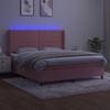Maison Exclusive - Sommier à lattes de lit matelas et LED Rose 160x200 cm Velours