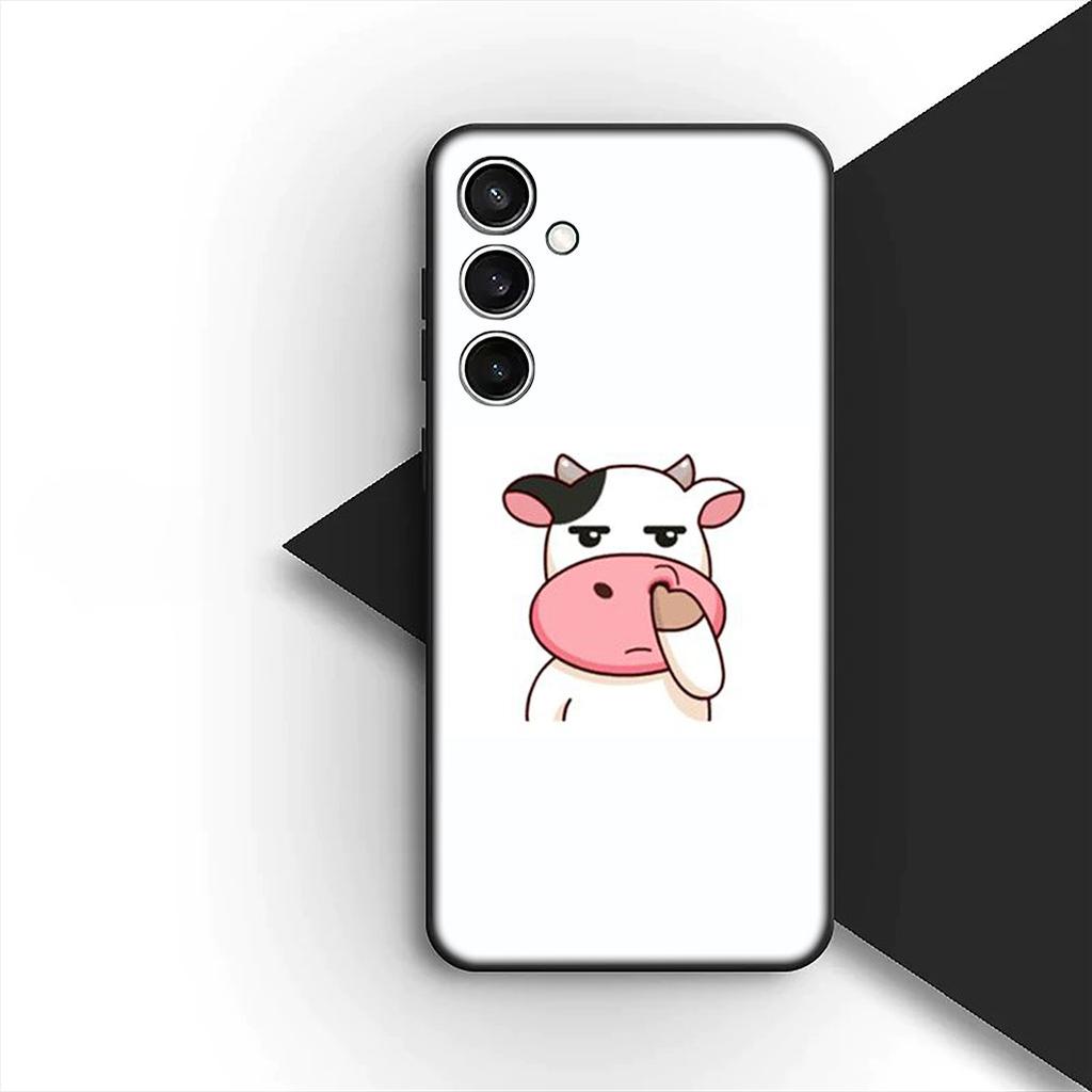 Cover for Samsung Galaxy S10 S8 S9 Plus A33 A34 A31 70 A71 A72 Note 20 9 8 S10E Casing Silicone Phone Case Cartoon Art Cow Print