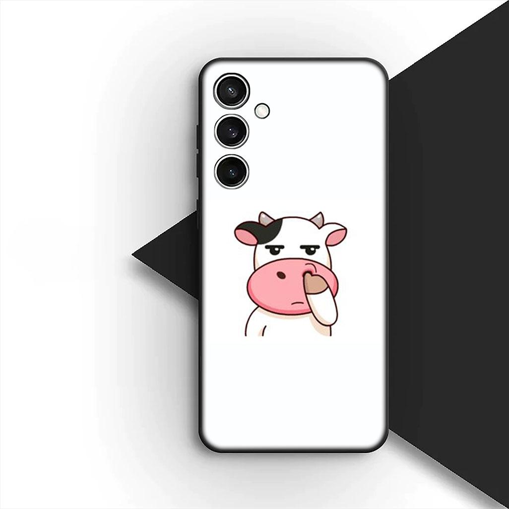 

Cover for Apple iPhone 17 Pro XS Max Air 6 7 8 Plus 5 + SE 2022 SE2 16E 8+ Casing Silicone Phone Case Cartoon Art Cow Print iPhone 8 Plus