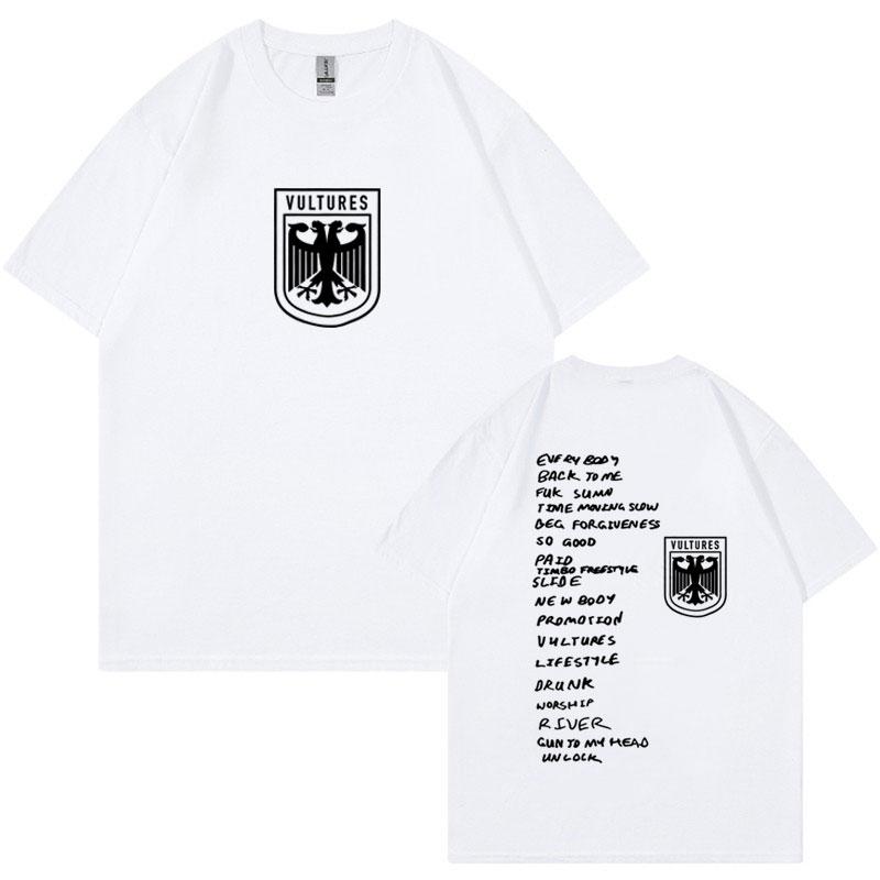 Vultures Kanye West Nowy Album Muzyczny Logo T-Shirt Odzież Męska Hip Hop Punk T-Shirt Unisex Vintage Bawełna Krótki Rękaw T-shirty