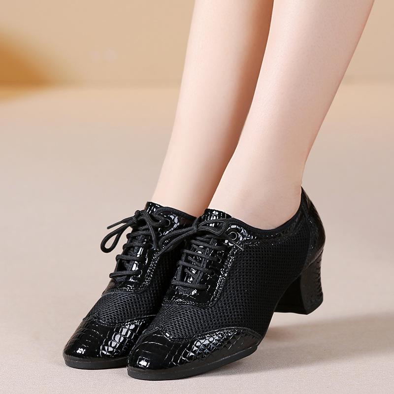 Women's Mid-Heel Latin Dance Shoes with Soft Soles for Adults