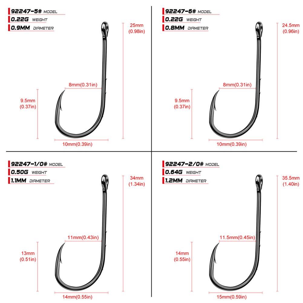 100pcs High Carbon Steel 1#-6/0# Fishing  Hook Single Barbed Hook Fishing Accessories