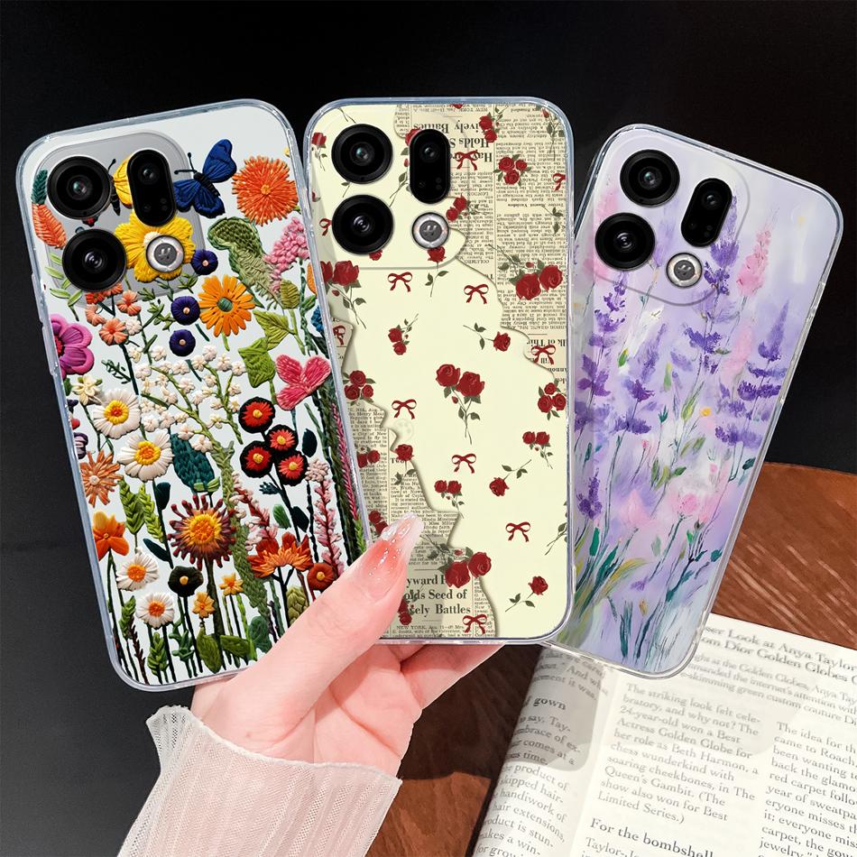 For Oppo Find X9 X8 X7 Pro Phone Case Lovely Fish Patterns Soft TPU Clear Silicone Shell For Oppo Find X7 Ultra Shockproof Funda