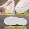 Early spring new leather inner height increase little white shoes women's 8CM thick-soled slope heel casual walking sports shoes show long legs