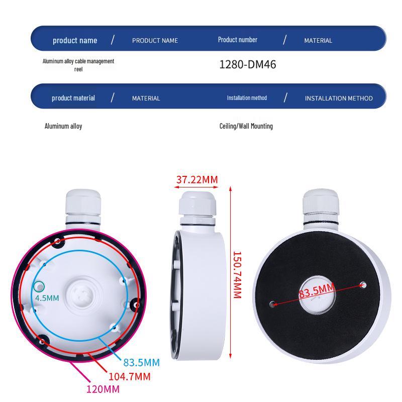 Wasserdichte Aluminium-Kabelmanagementbox für Dome-Kameras