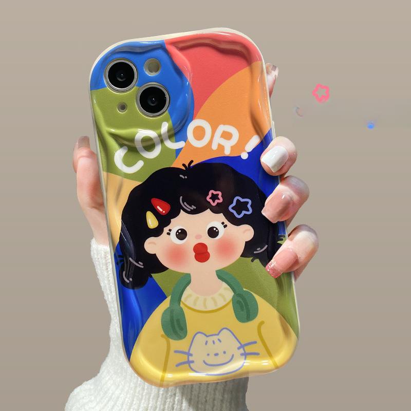 Applicable To Apple 14promax Mobile Phone Case IPhone 15/13 Dopamine Girl 11/12mini Niche Silicone