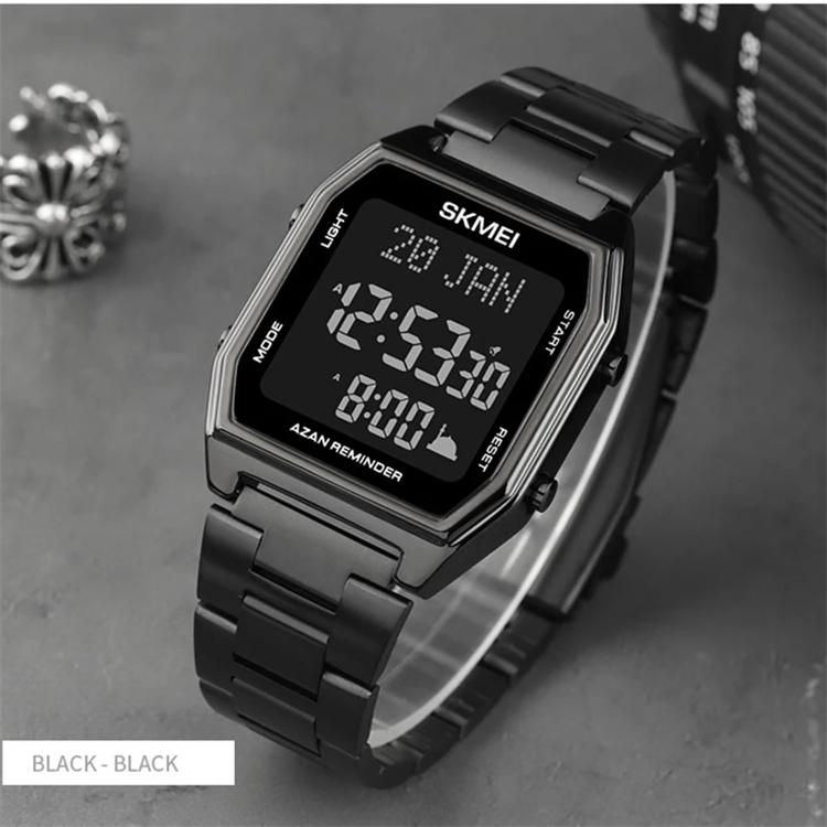 SKMEI 1763 Men's Luxury Sport Square Digital Watch Alarm LED Chronograph Japan Made Quartz Movement 30M Waterproof Stainless