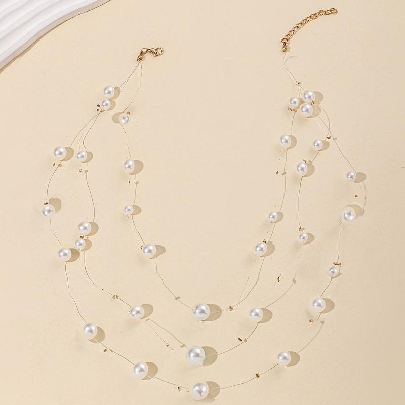 Necklace Pendant Jewelry Light Luxury Versatile Tassel Imitation Pearl Sweater Chain Multi-layer Stacked Neck Chain