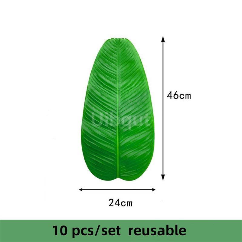 10 pcs set reusable Banana lotus leaf Leaf Placemats Table Decoration Heat Resistant Coasters Faux Pad Dining steak plate Mats