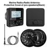 Boat Radio System Media Player Square Marine Radio /Speaker /FM AM Antenna Waterproof Bluetooth MP3 Radio for RV ATV UTV SPA RZR