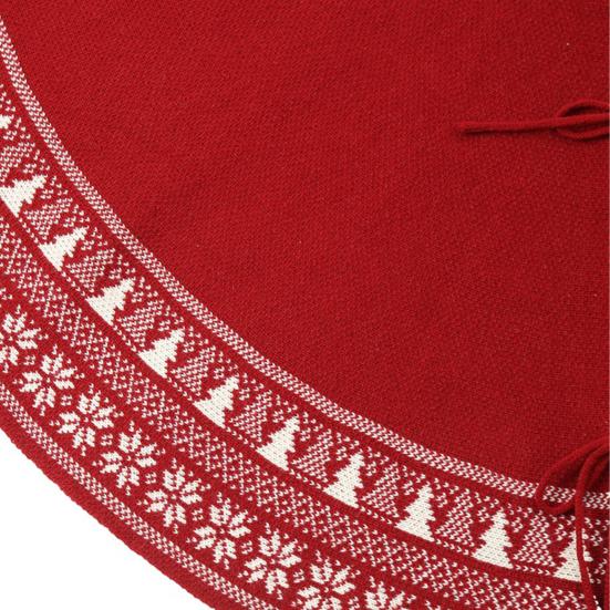 Knitted Christmas Tree Skirt Rustic Thick Snowflake Xmas Tree Skirt Holiday Farmhouse Decoration for Home Party Decor