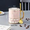 British Style Matching Ceramic Mug Set with Lids - High-End Coffee and Water Cups