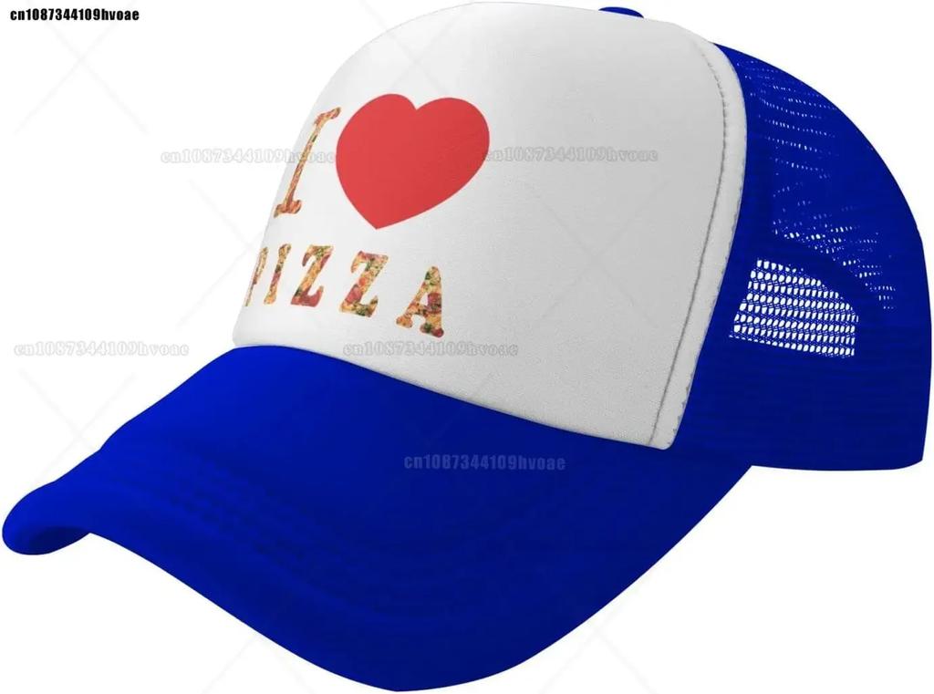 I Love Pizza Hat Mesh Cap for Men Women Adjustable Trucker Hat Baseball Cap