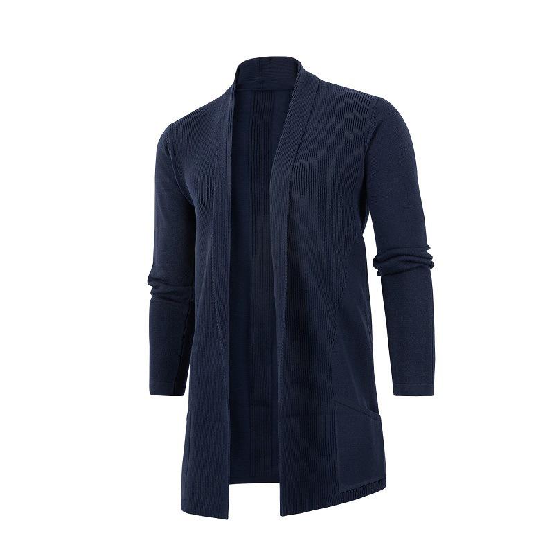Herren Koreanischer Stil Slim Fit Mittellanger Trenchcoat - Herbst Strickjackenjacke, Übergröße Strickwaren