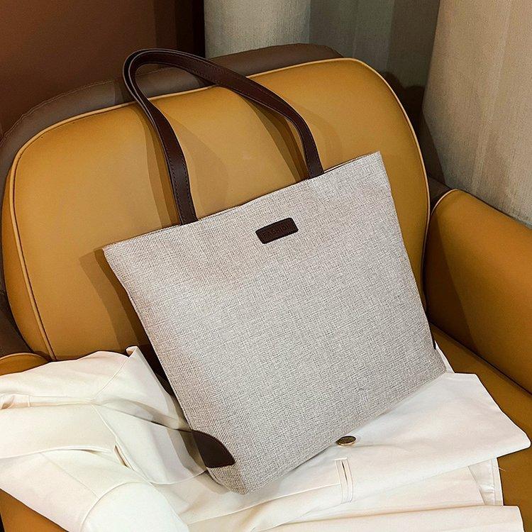 Autumn new large-capacity cotton and linen handbags popular versatile shoulder bags casual women's bags commuter bags