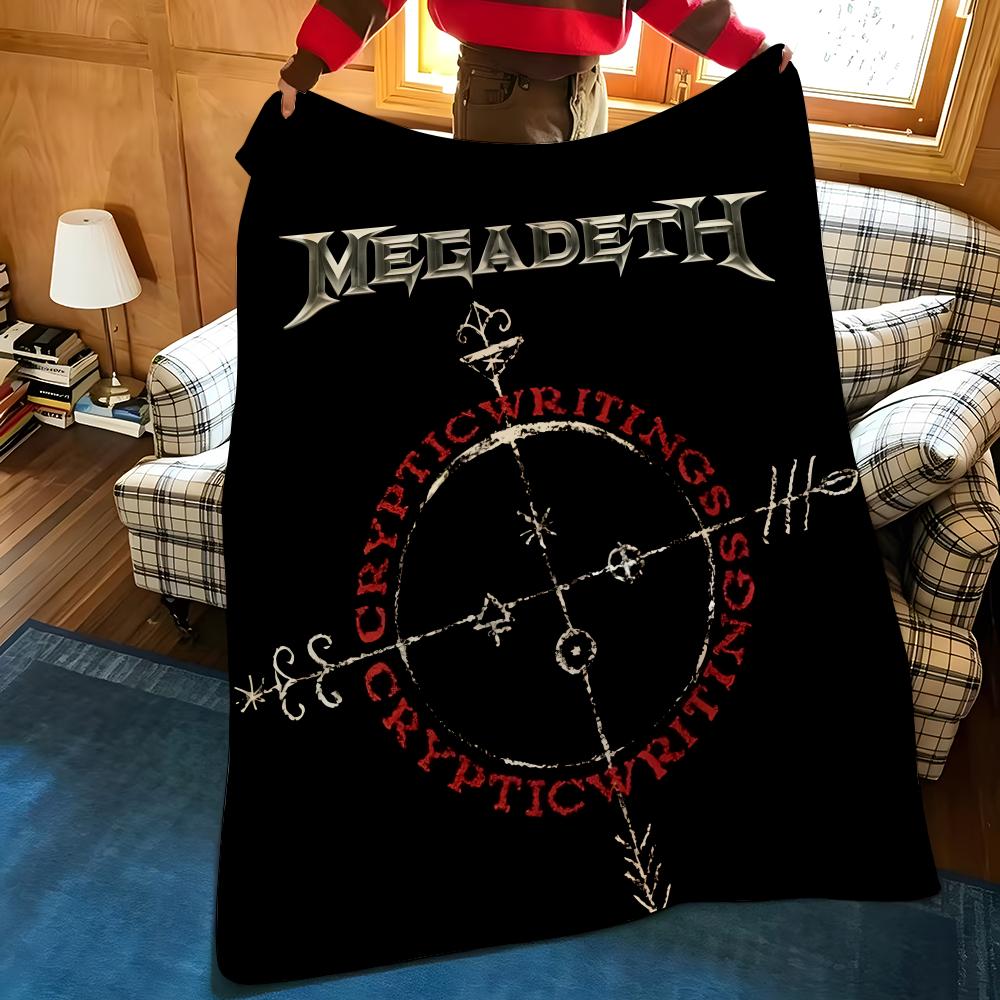 Music M-Megadeth Throw Flannel Blanket Suitable for Sofas Beds Offices Travel, Camping Chairs