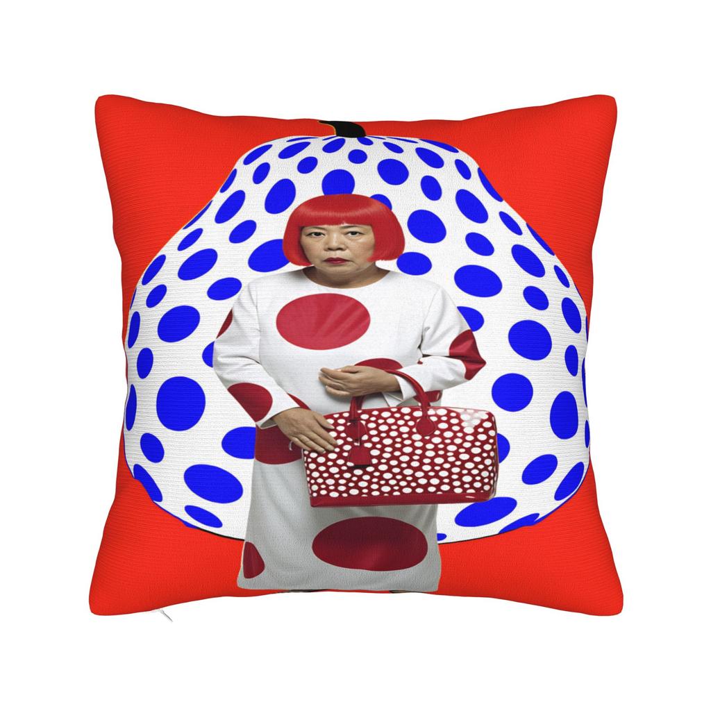 Yayoi Kusama Abstract Face Pillow Case Japanese Artist Custom Pillow Cover For Chair Sofa Home Decor Kawaii Cushion Cover