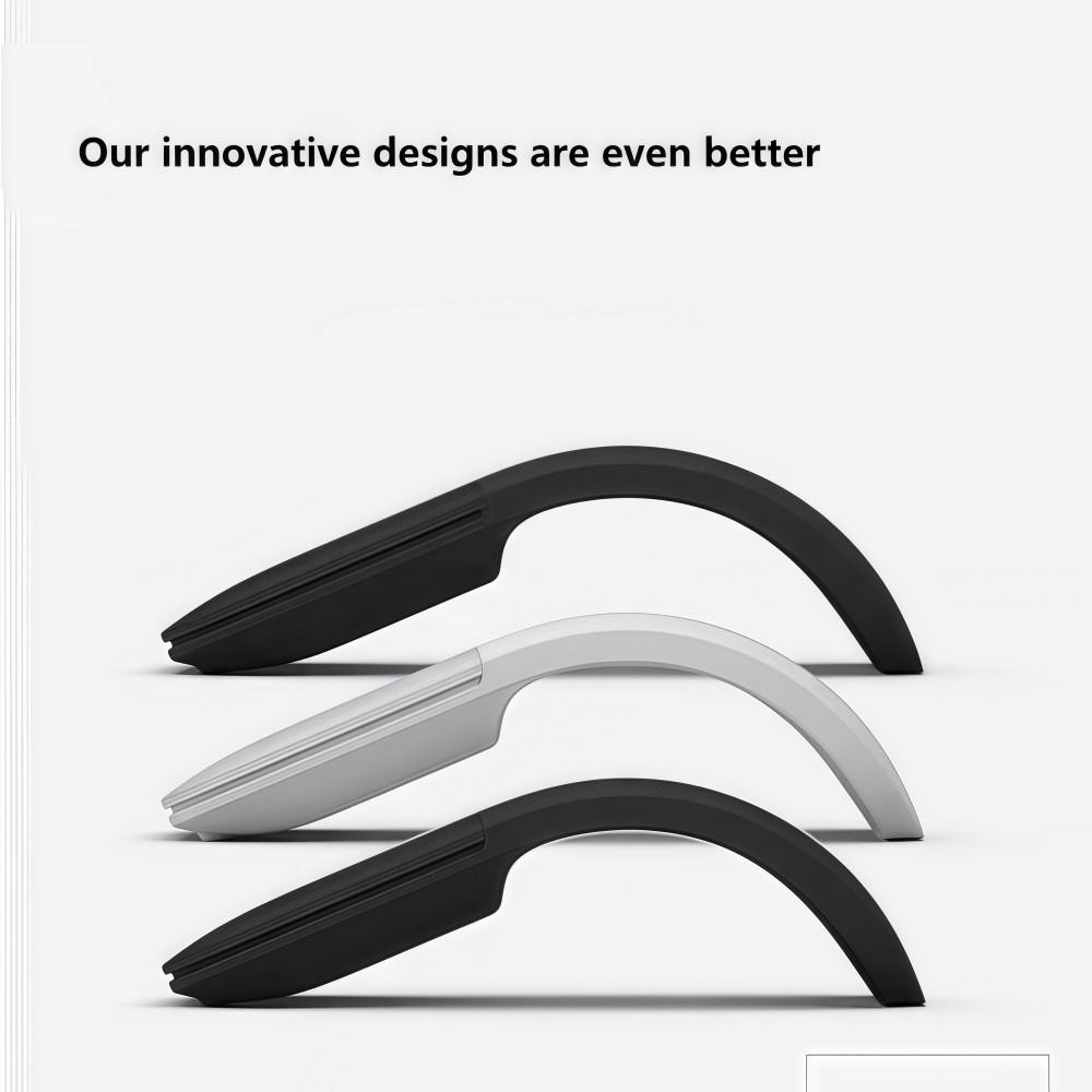 Arc-shaped Touch Folding Mouse 1200DPI Bluetooth/2.4G Bluetooth Mouse Portable Optical Ergonomic Cordless Mouse Smooth Office