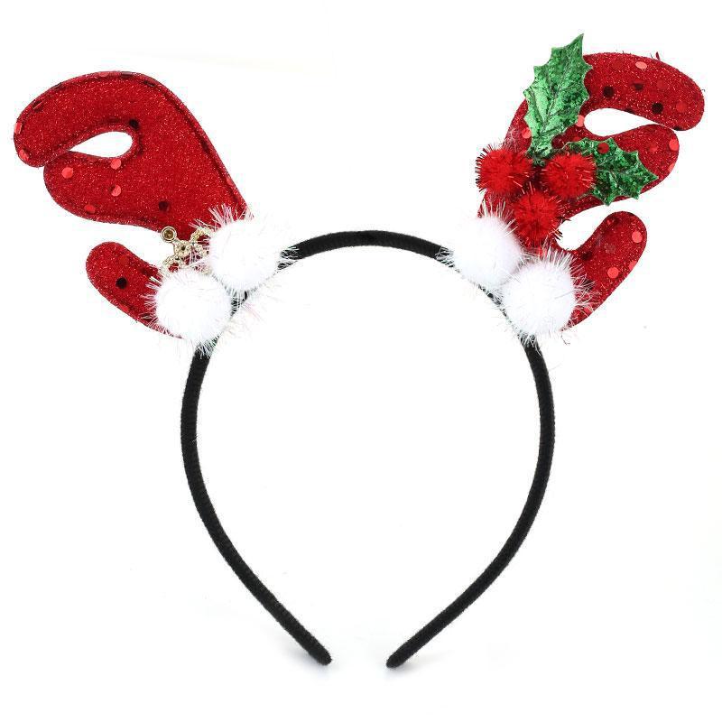 Cute Plush Antler Headband For Christmas Dress-up Wholesale Cosplay Props For Women Plush Handmade Colors 1 2 3 4 5)